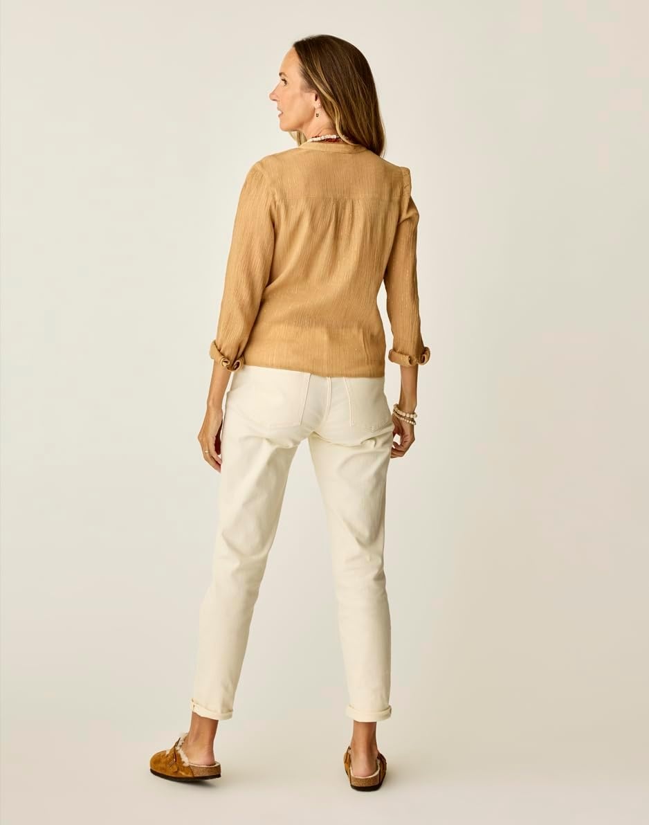 image:imageCarve Designs Carson Boyfriend Jeans for Women MidRise amp Relaxed FitEcru