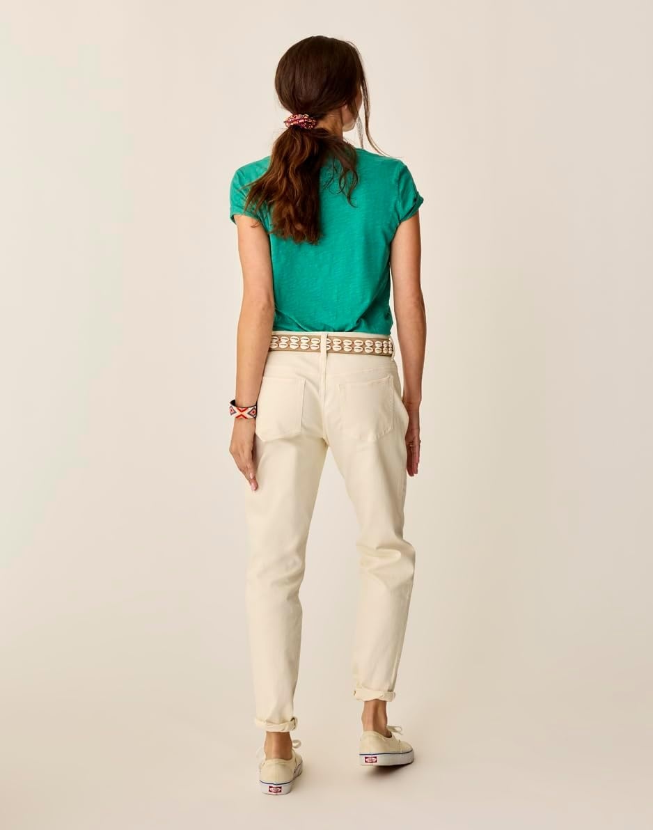 image:imageCarve Designs Carson Boyfriend Jeans for Women MidRise amp Relaxed FitEcru