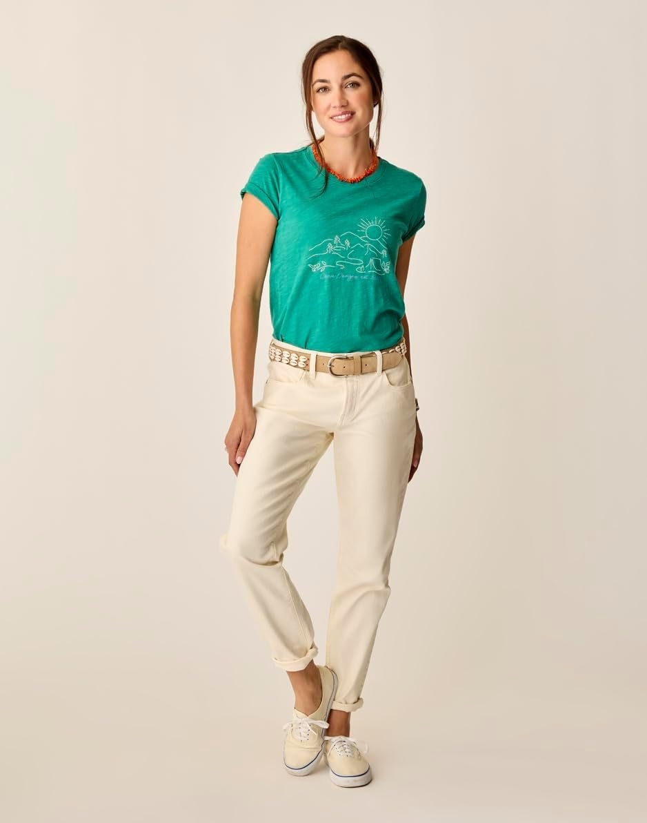 image:imageCarve Designs Carson Boyfriend Jeans for Women MidRise amp Relaxed FitEcru