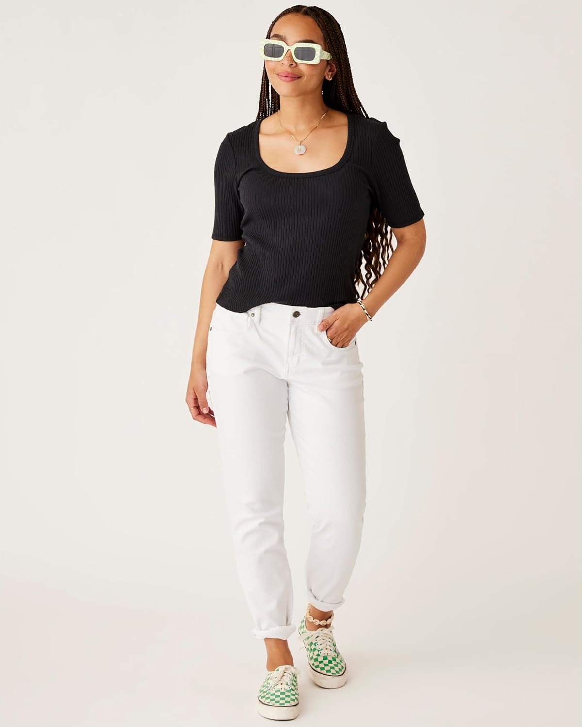 image:imageCarve Designs Carson Boyfriend Jeans for Women MidRise amp Relaxed FitWhite