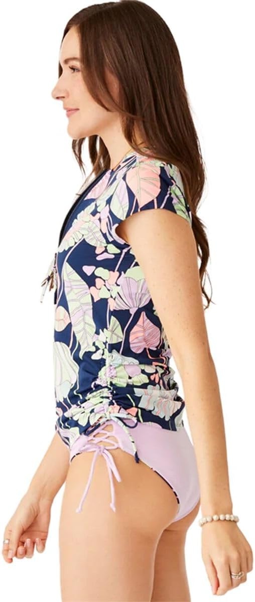 image:imageCarve Designs Dawson Rash Guard for Women Half Zip Recycled Polyester Short Sleeve Sun Shirt UPF 50Brigitte