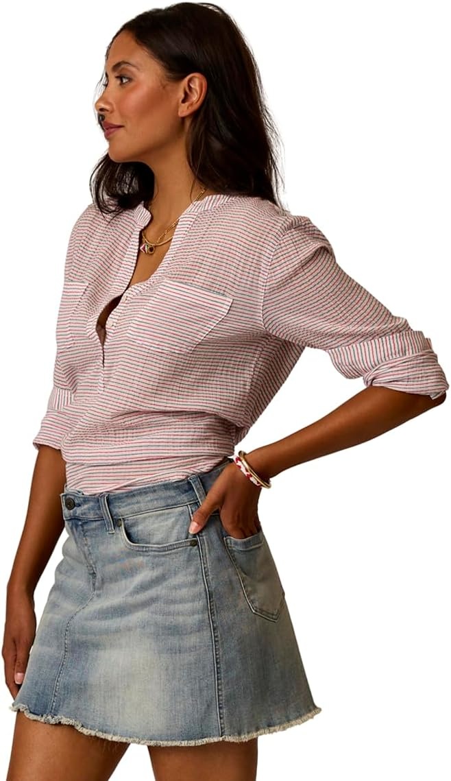 image:imageCarve Designs Dylan Gauze Shirt WomensCaptain Stripe