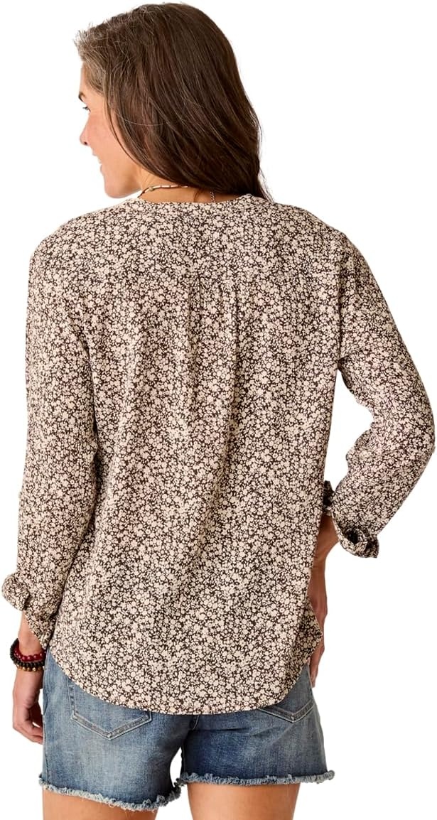 image:imageCarve Designs Dylan Gauze Shirt WomensCoffee Ditsey