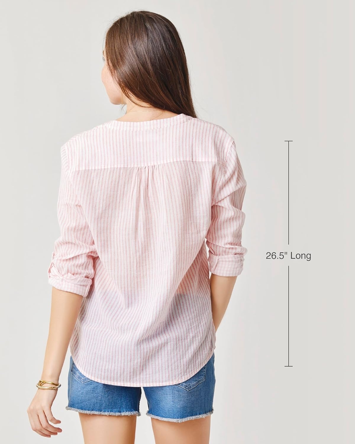 image:imageCarve Designs Dylan Gauze Shirt WomensGrapefruit Milos Stripe