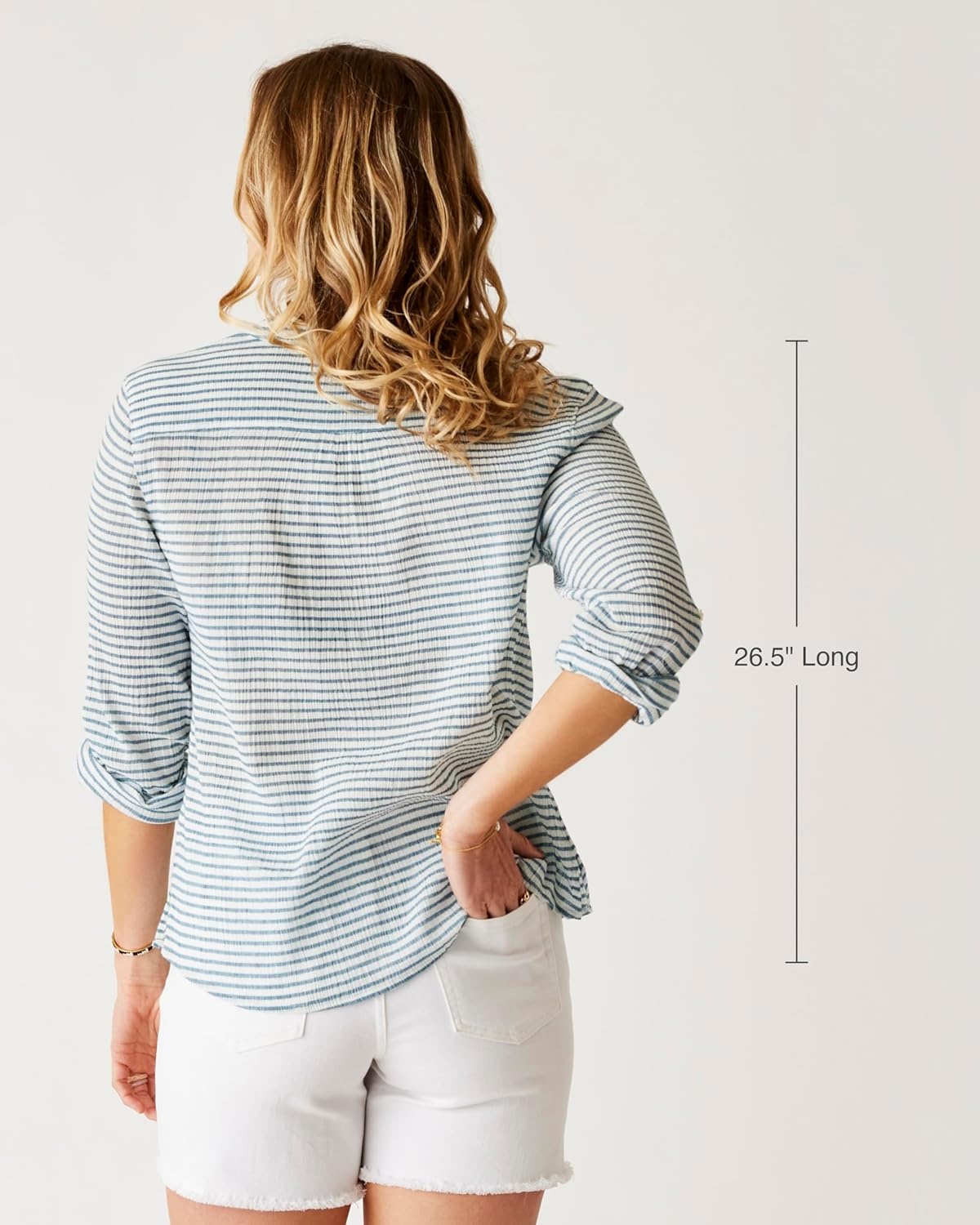 image:imageCarve Designs Dylan Gauze Shirt WomensHorizontal Stripe