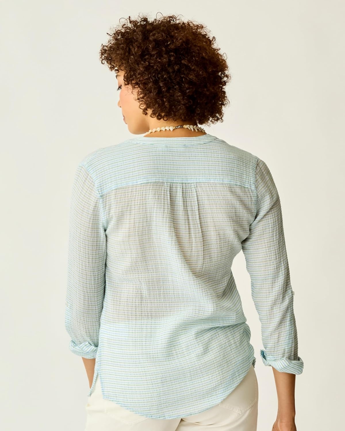 image:imageCarve Designs Dylan Gauze Shirt WomensLagoon Stripe