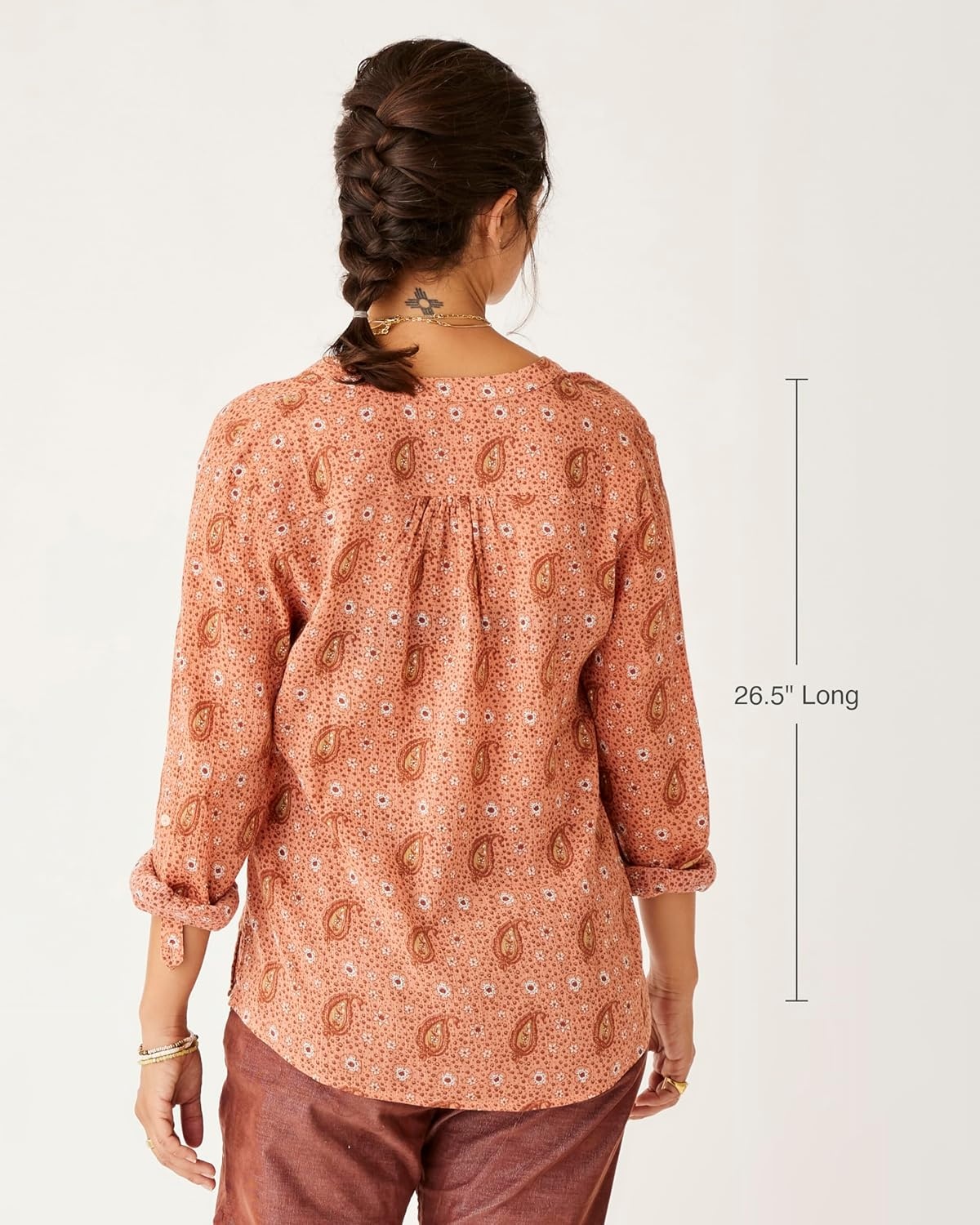 image:imageCarve Designs Dylan Gauze Shirt WomensLt Henna Paisley