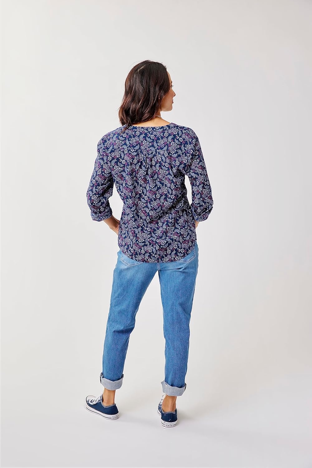 image:imageCarve Designs Dylan Gauze Shirt WomensNavy Ditsy