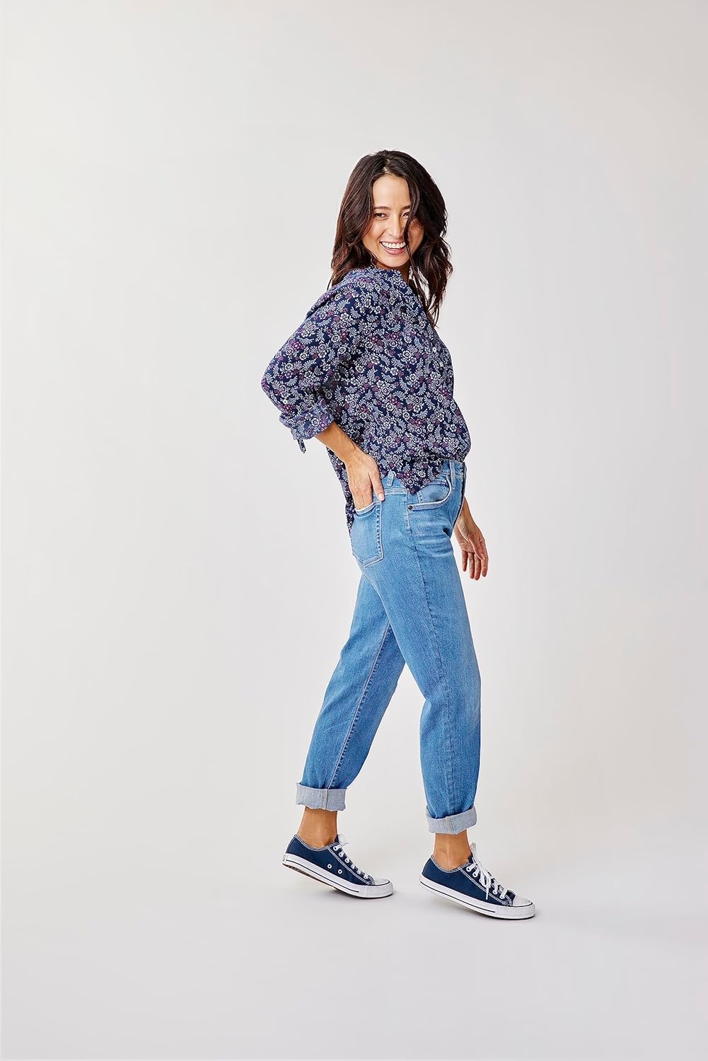 image:imageCarve Designs Dylan Gauze Shirt WomensNavy Ditsy
