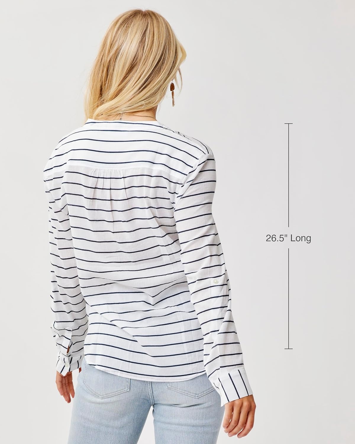 image:imageCarve Designs Dylan Gauze Shirt WomensNavy Pinstripe