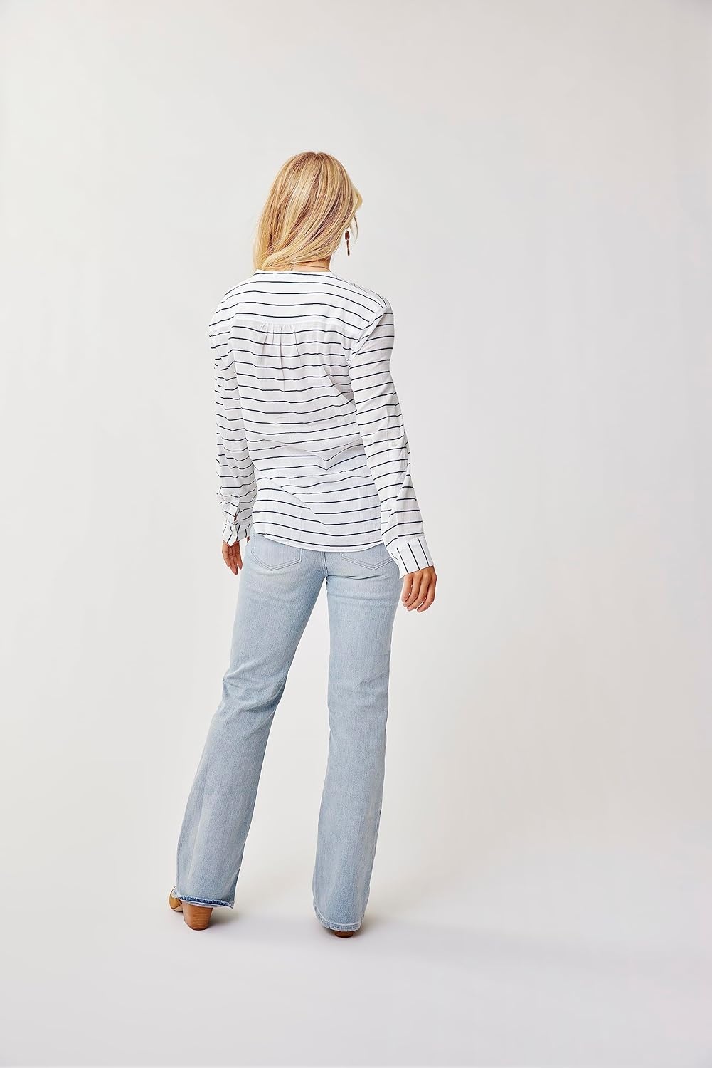 image:imageCarve Designs Dylan Gauze Shirt WomensNavy Pinstripe