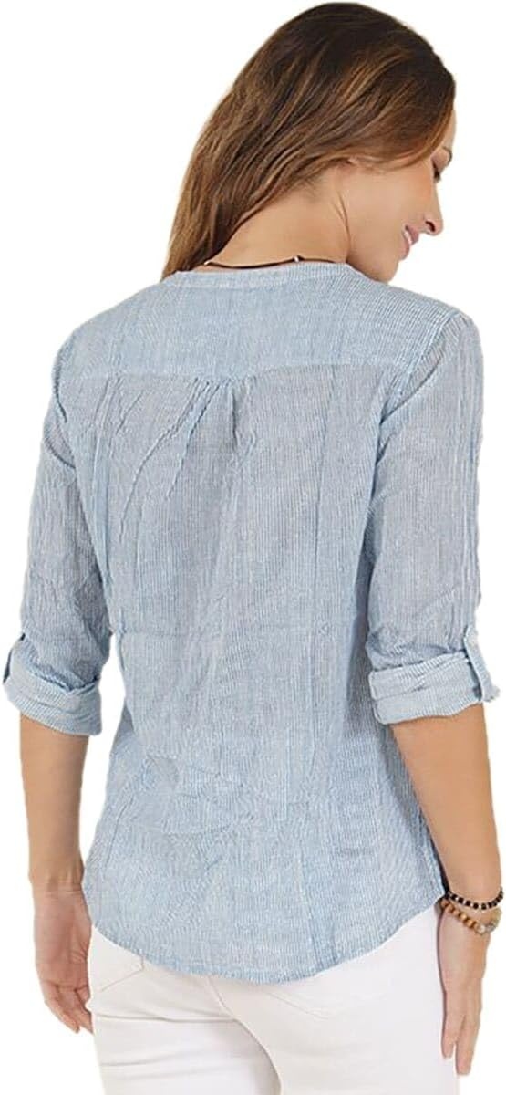 image:imageCarve Designs Dylan Gauze Shirt WomensPacific Mini Stripe