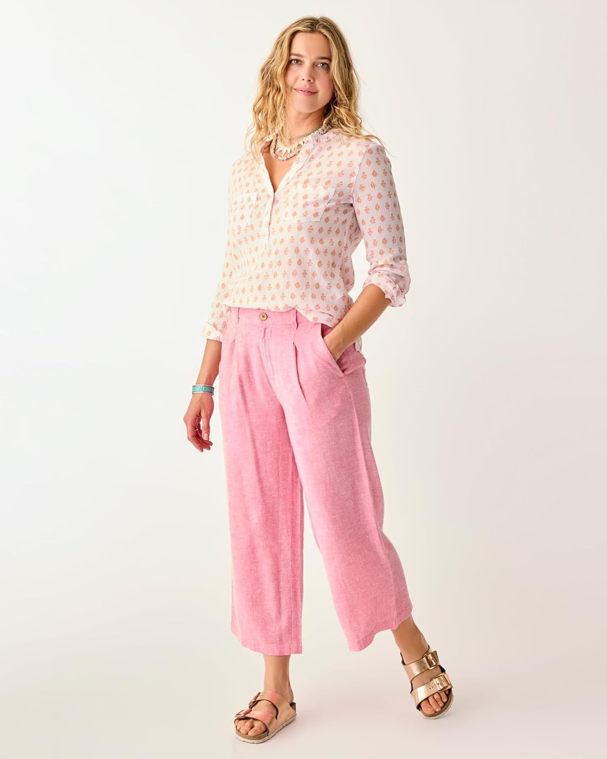 image:imageCarve Designs Dylan Gauze Shirt WomensPink Batik