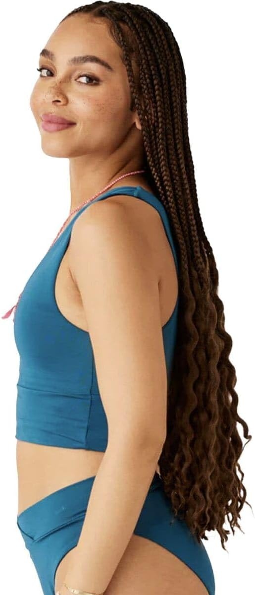 image:imageCarve Designs Tofino Longline Bikini Top for Women VNeck Recycled Fabric Swim Tank Top with Removable Chest PadsAzul