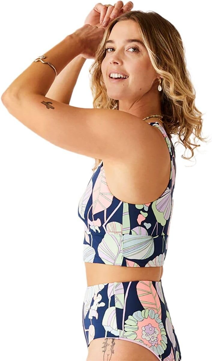 image:imageCarve Designs Tofino Longline Bikini Top for Women VNeck Recycled Fabric Swim Tank Top with Removable Chest PadsBrigitte