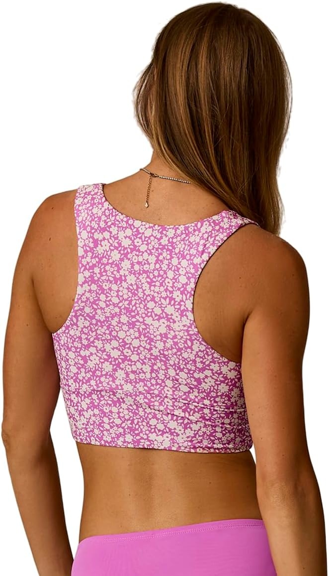 image:imageCarve Designs Tofino Longline Bikini Top for Women VNeck Recycled Fabric Swim Tank Top with Removable Chest PadsFleur