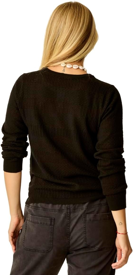 image:imageCarve Designs Womens Amara Pointelle SweaterBlack
