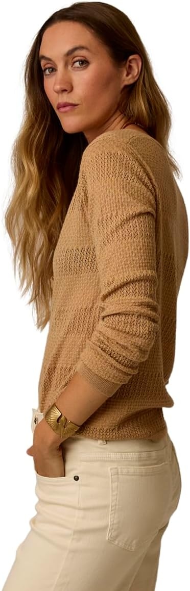 image:imageCarve Designs Womens Amara Pointelle SweaterCamel