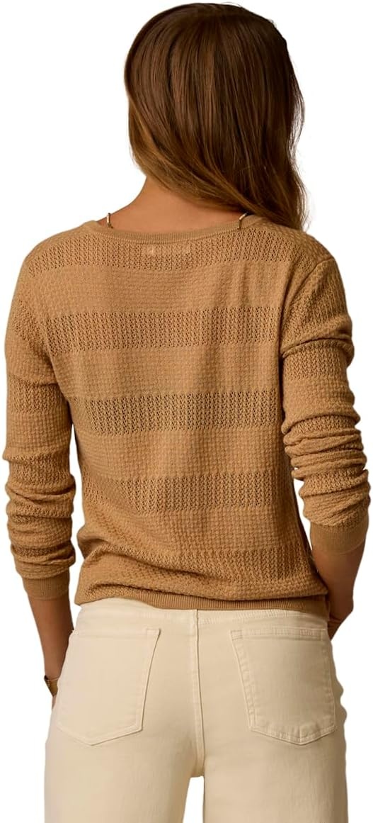 image:imageCarve Designs Womens Amara Pointelle SweaterCamel
