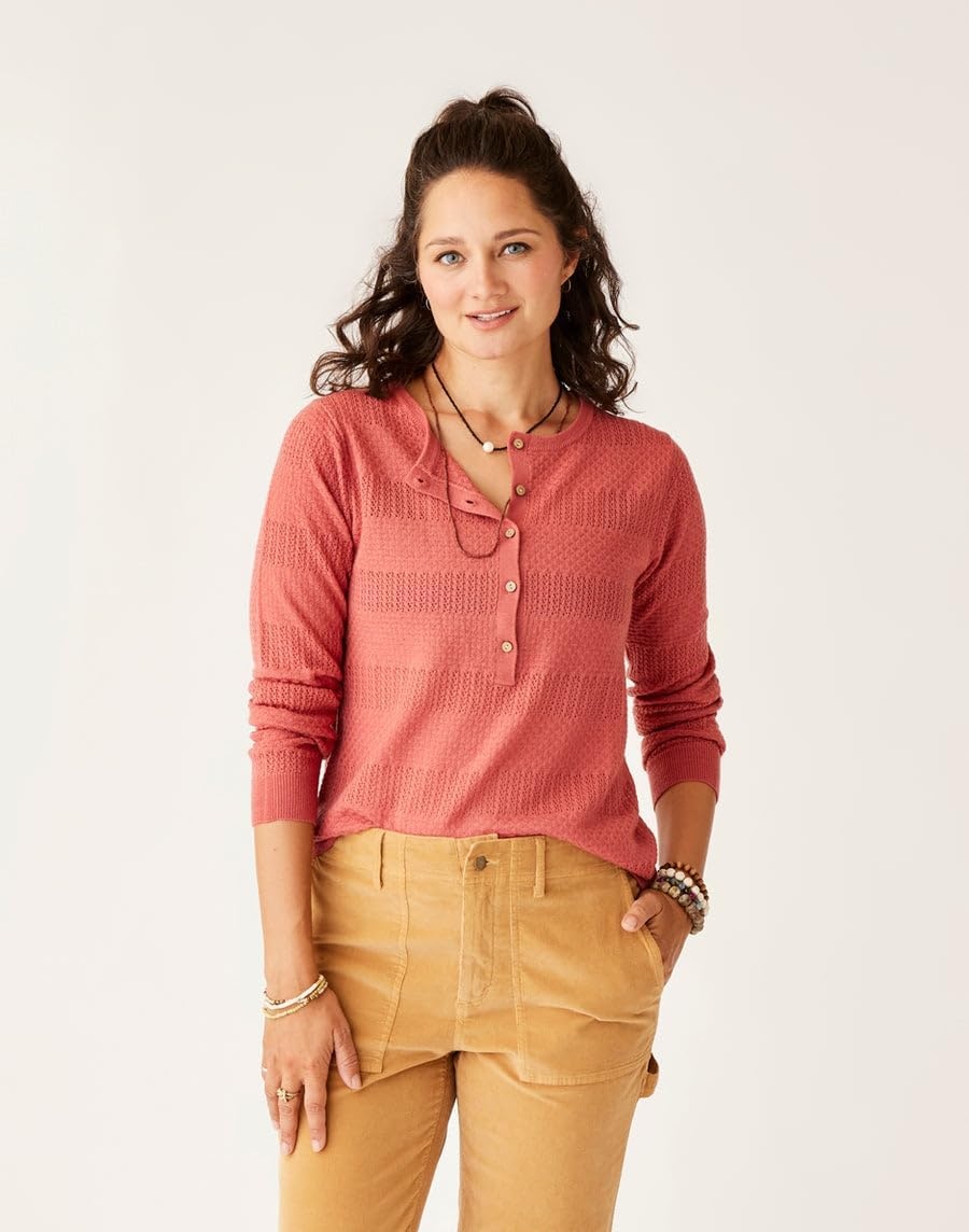 image:imageCarve Designs Womens Amara Pointelle SweaterHenna