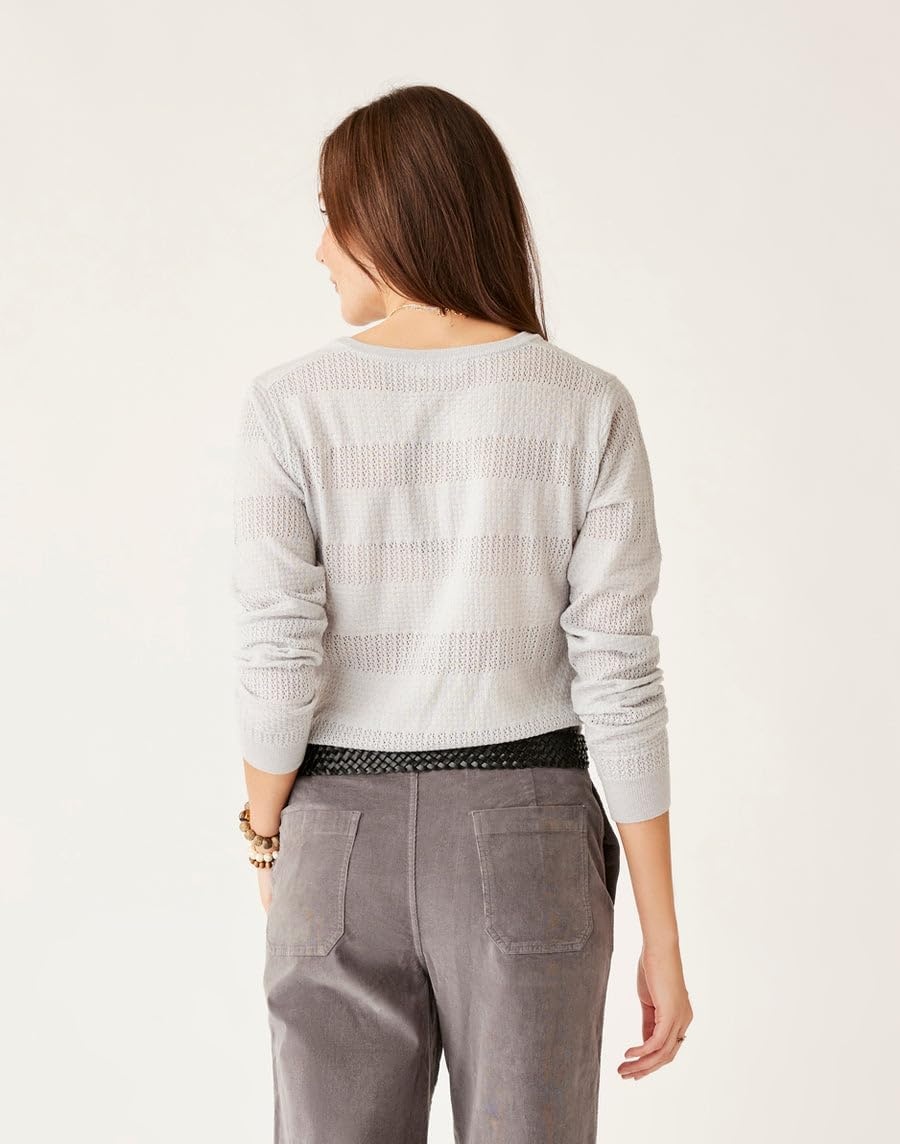 image:imageCarve Designs Womens Amara Pointelle SweaterLt Grey Heather