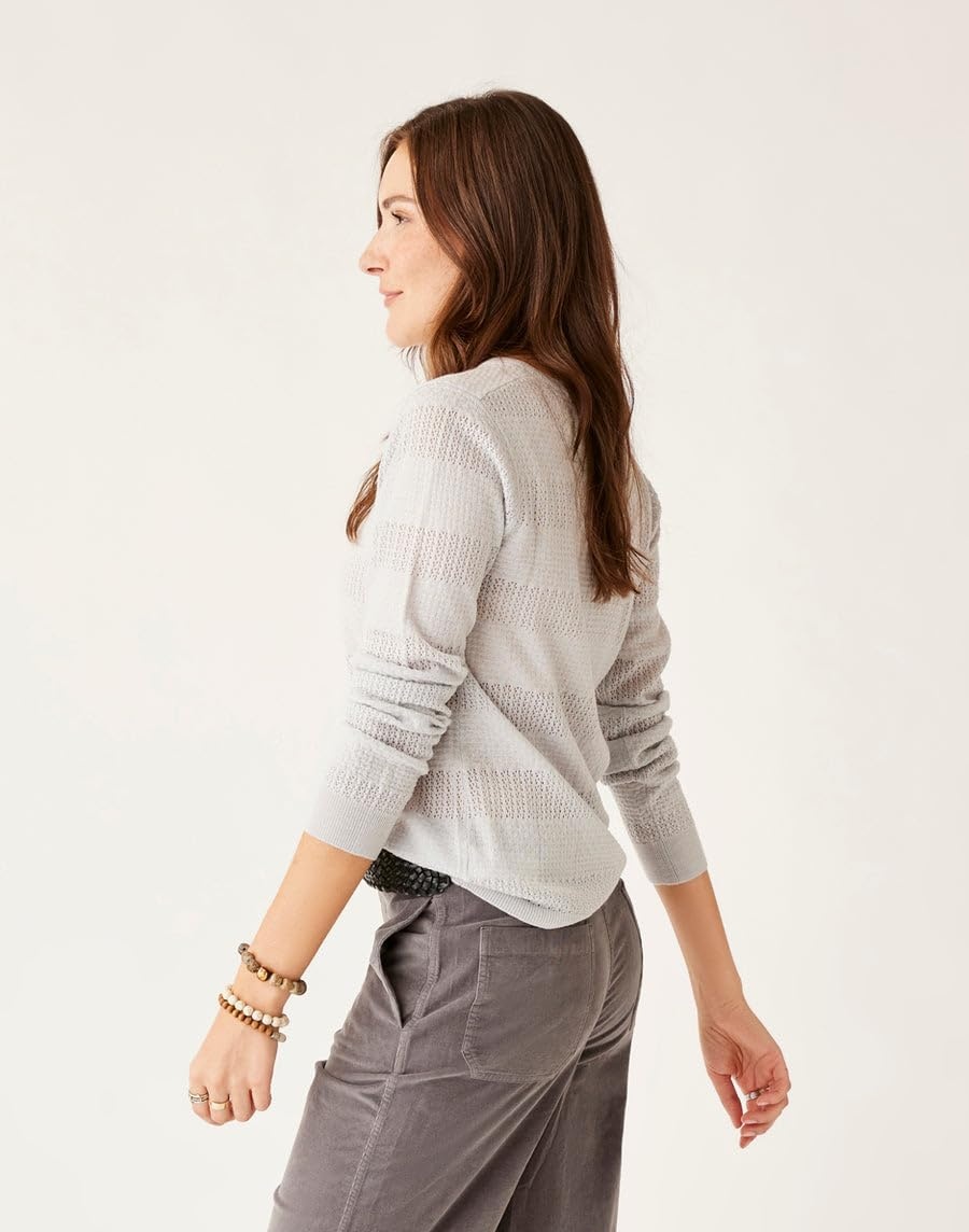 image:imageCarve Designs Womens Amara Pointelle SweaterLt Grey Heather