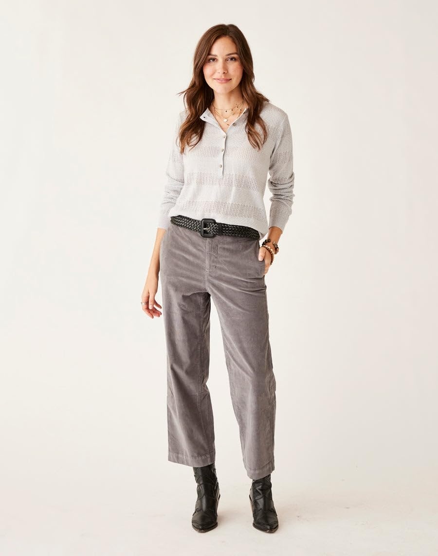image:imageCarve Designs Womens Amara Pointelle SweaterLt Grey Heather
