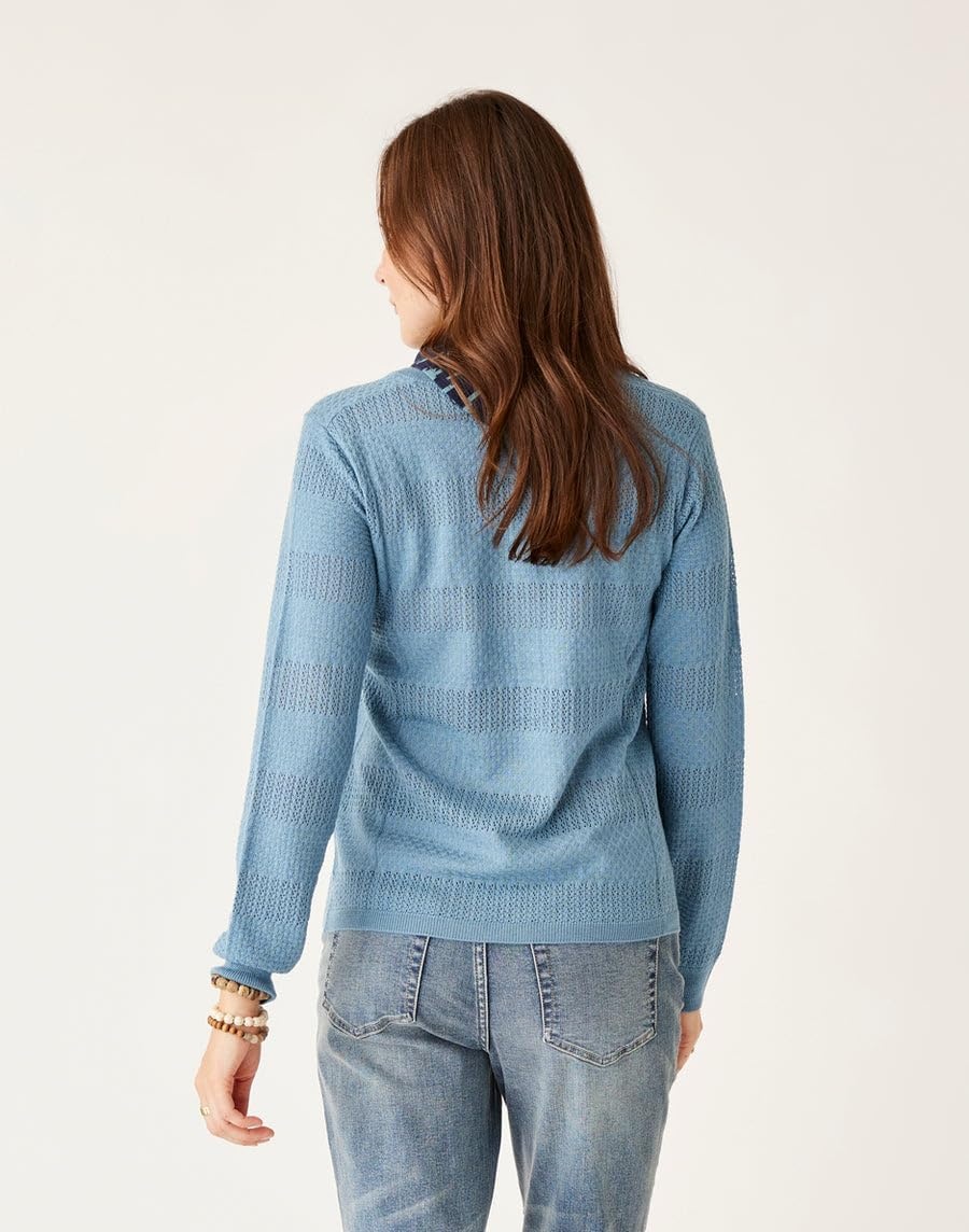image:imageCarve Designs Womens Amara Pointelle SweaterStorm