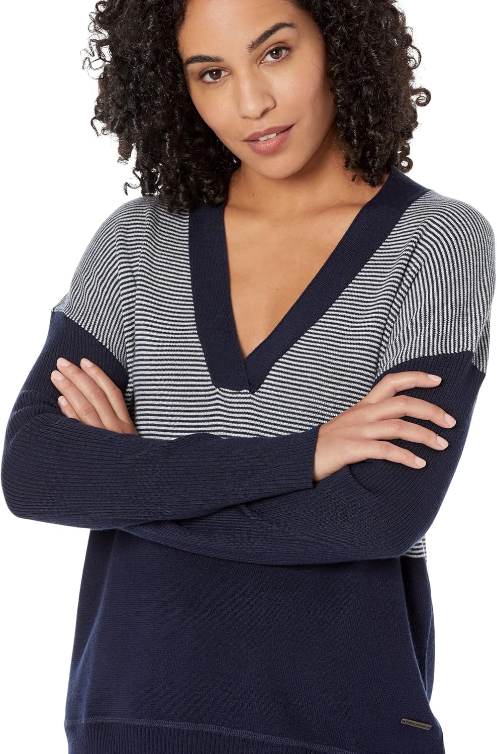 image:imageCarve Designs Womens Aurora SweaterNavy Mini Stripe