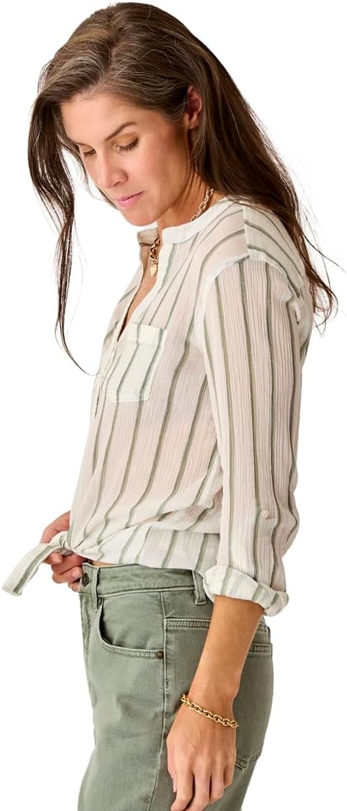 image:imageCarve Designs Womens Dylan Textured ShirtFatigue Stripe