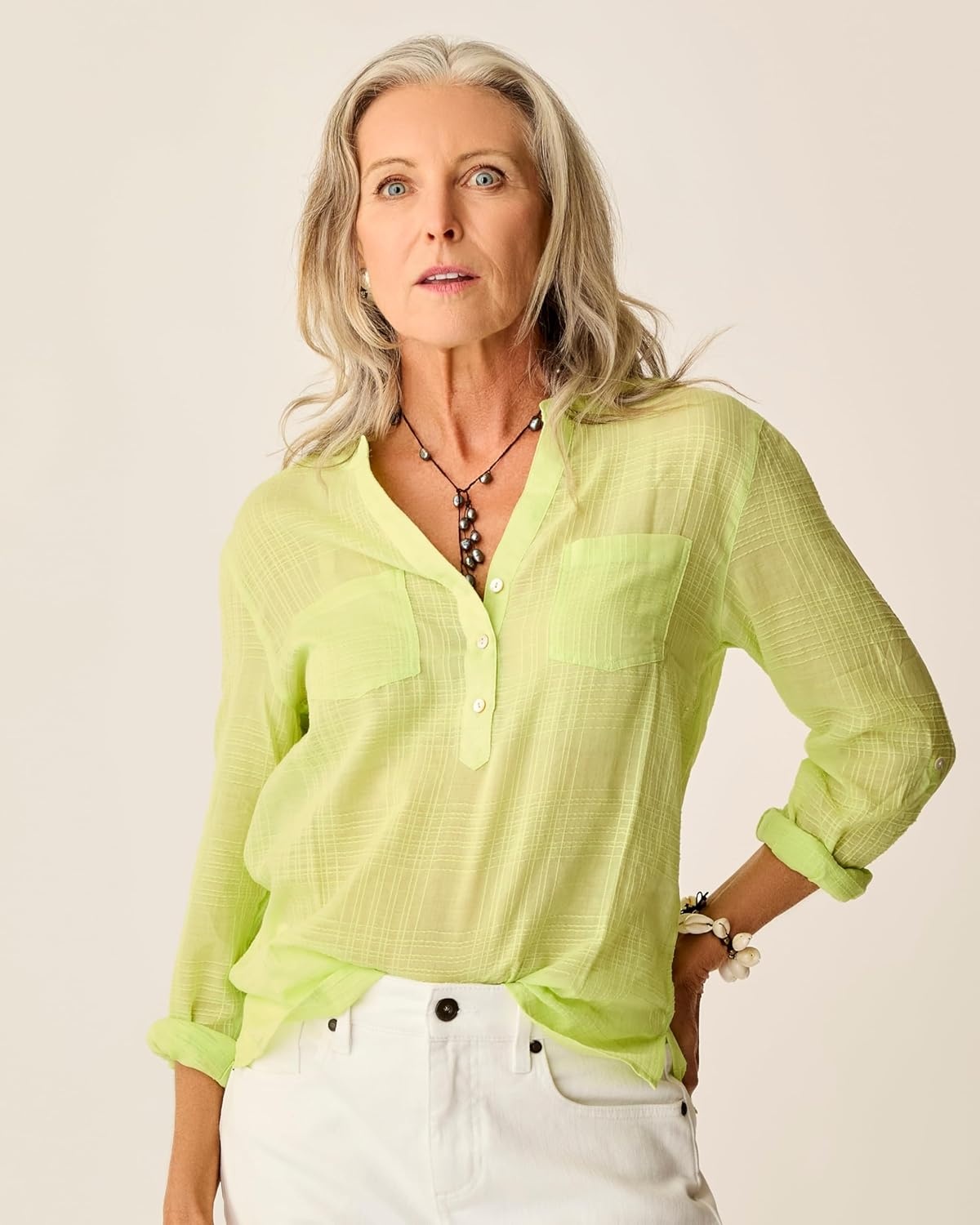 image:imageCarve Designs Womens Dylan Textured ShirtLimeade
