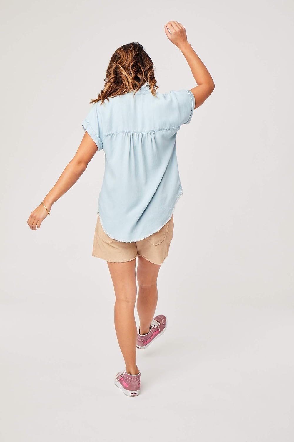 image:imageCarve Designs Womens Huck Ss ShirtLight Chambray