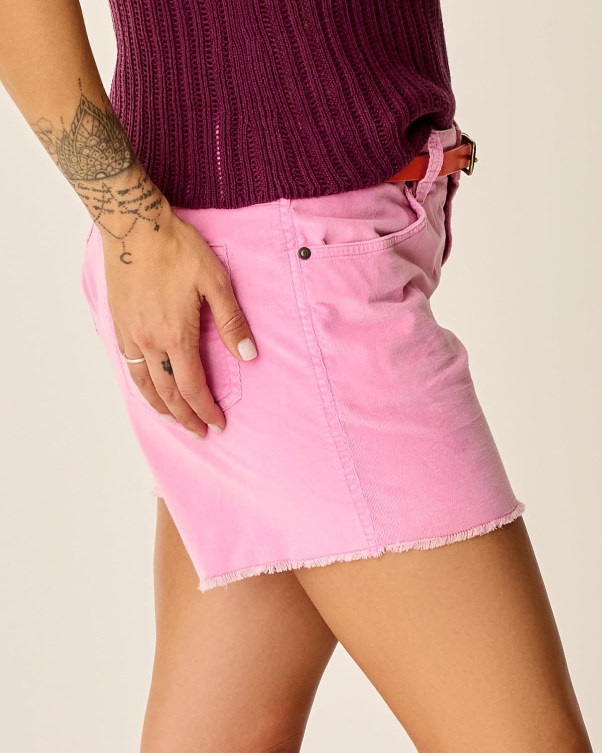 image:imageCarve Designs Womens Oahu Short Organic Cotton Butter Cotton Mid Rise ShortsRose Pink