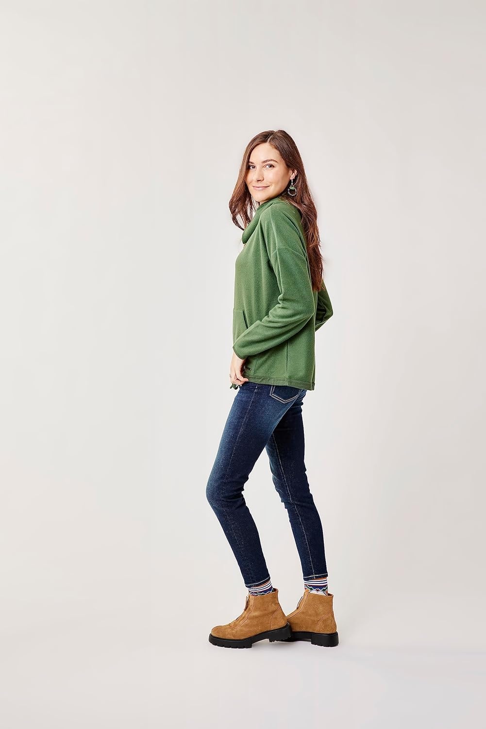 image:imageCarve Designs Womens Rowayton Cowl NeckCilantro