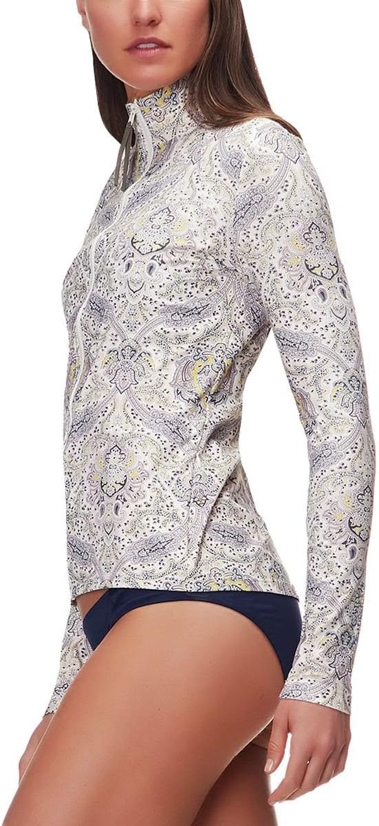 image:imageCarve Designs Womens Sanitas Reversible Top Navy HakuNavy Bayside LGOlive Paisley