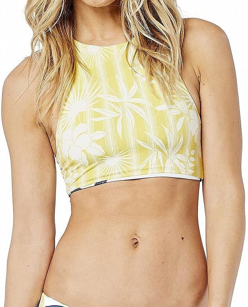 image:imageCarve Designs Womens Sanitas Reversible Top Navy HakuNavy Bayside LGPlaya StripeGold Palms