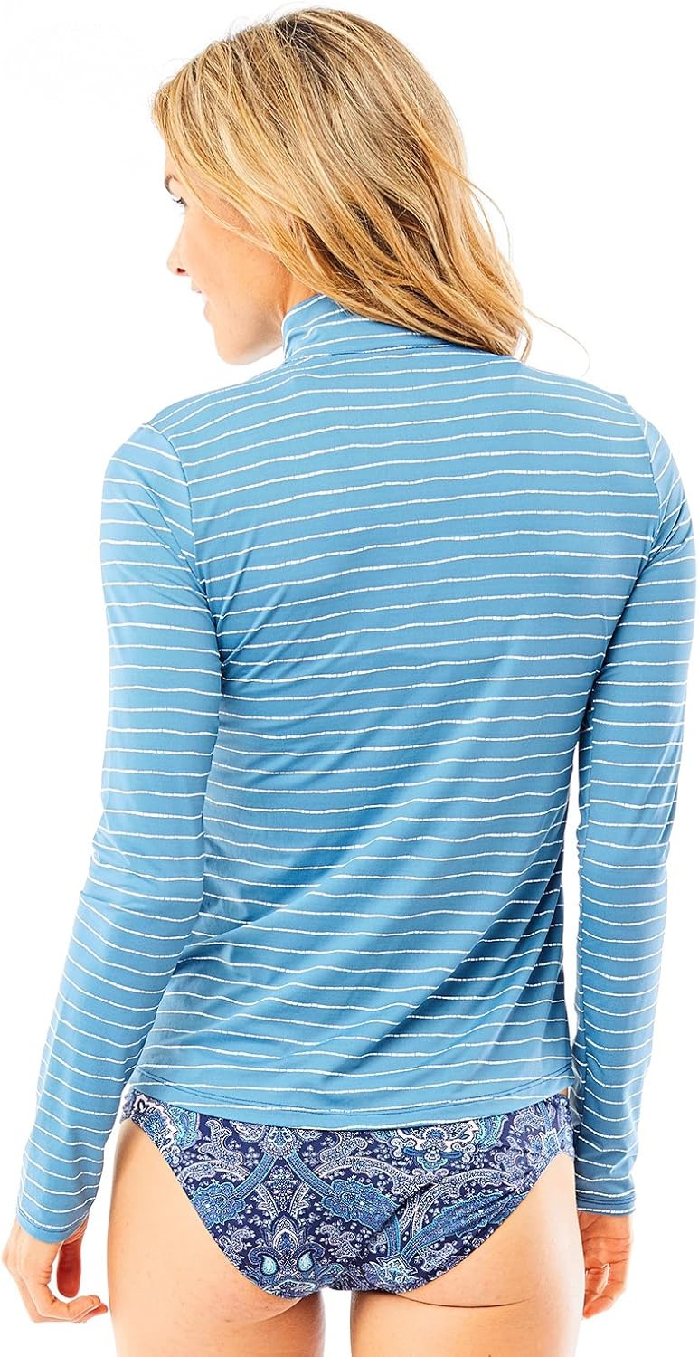 image:imageCarve Designs Womens Sanitas Reversible Top Navy HakuNavy Bayside LGWater Stripe