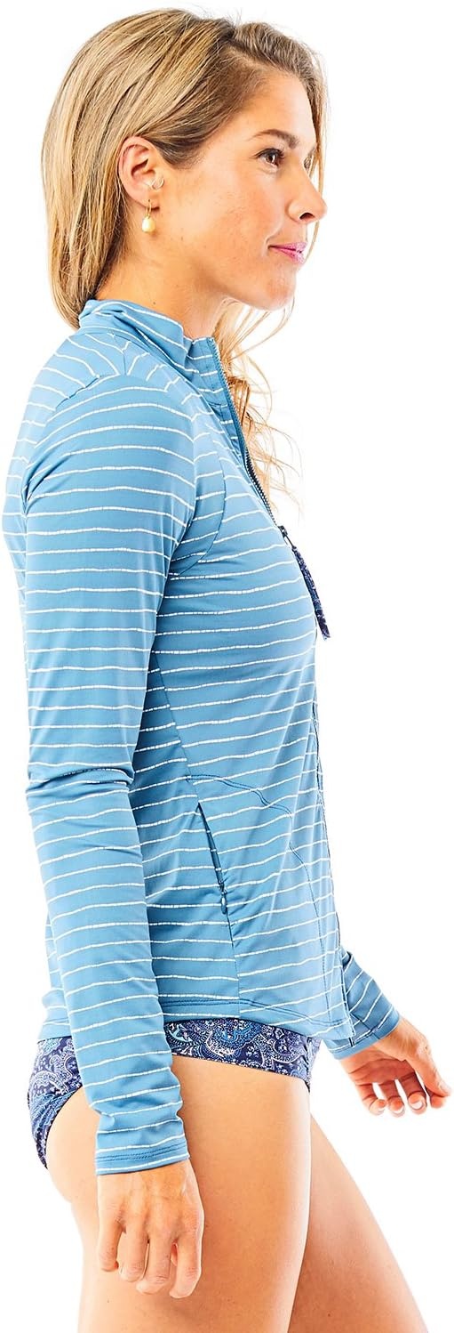 image:imageCarve Designs Womens Sanitas Reversible Top Navy HakuNavy Bayside LGWater Stripe
