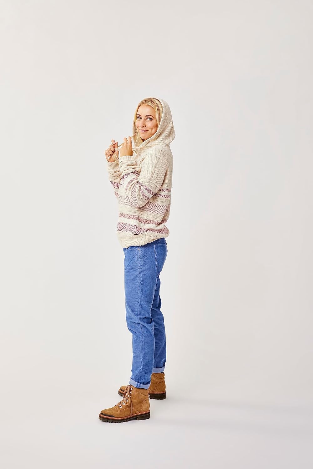 image:imageCarve Designs Womens Stowe Hooded Fairisle SweaterBirch