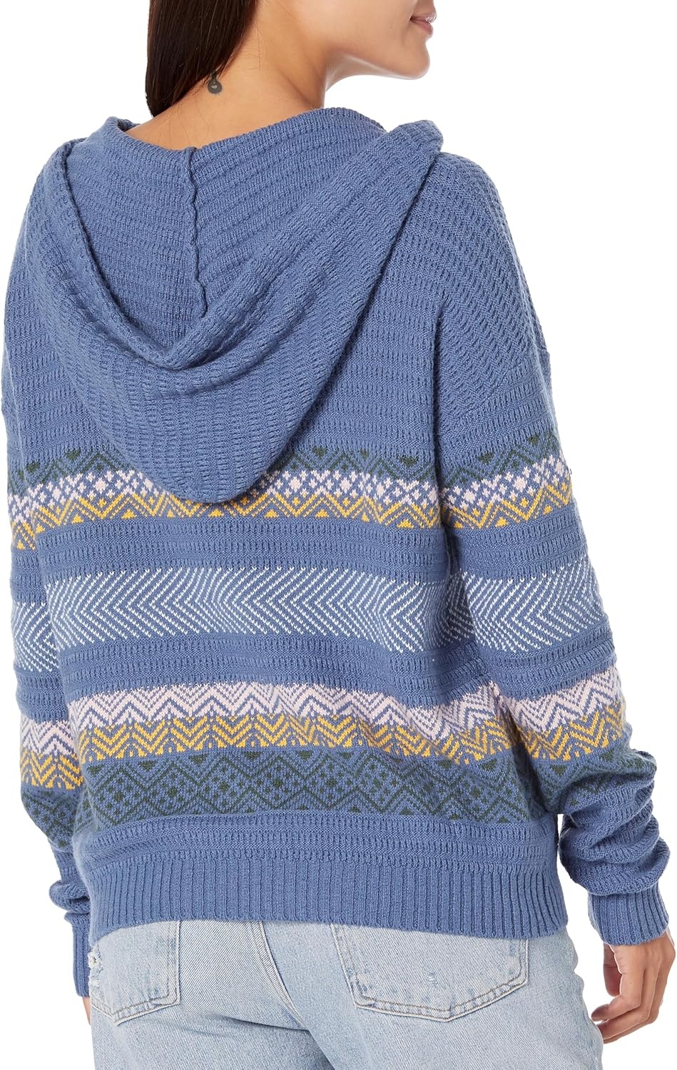 image:imageCarve Designs Womens Stowe Hooded Fairisle SweaterCoastal