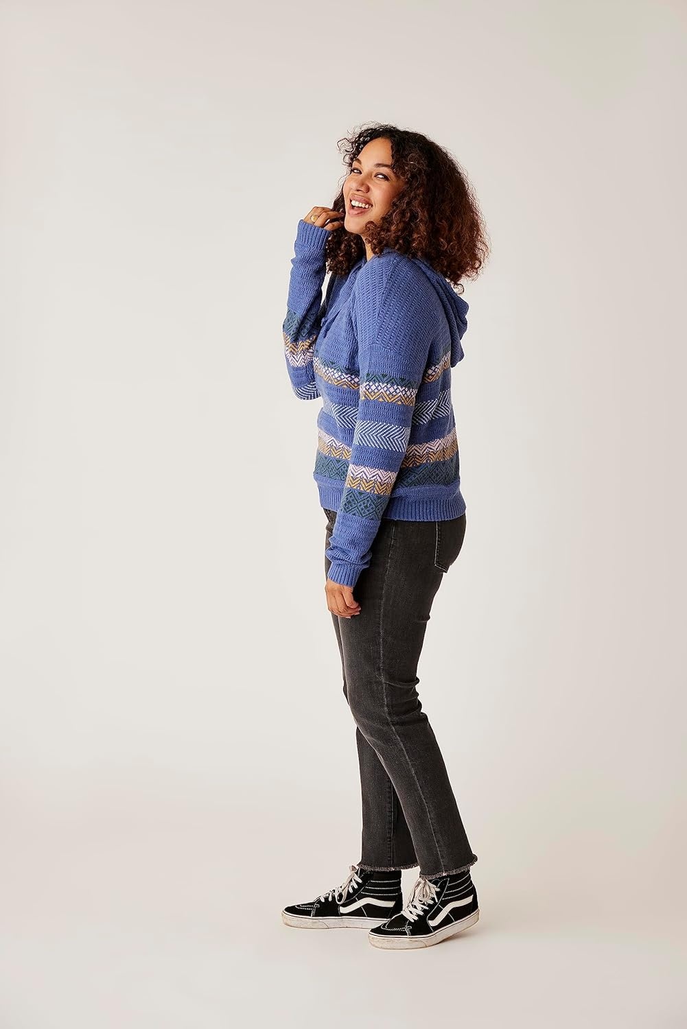 image:imageCarve Designs Womens Stowe Hooded Fairisle SweaterCoastal