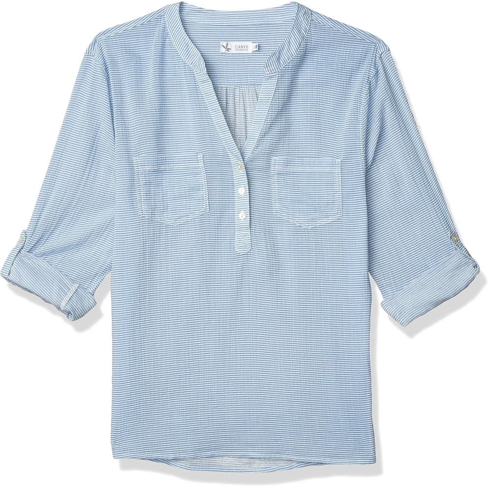 image:imageCarve Designs Dylan Gauze Shirt WomensIris Seersucker