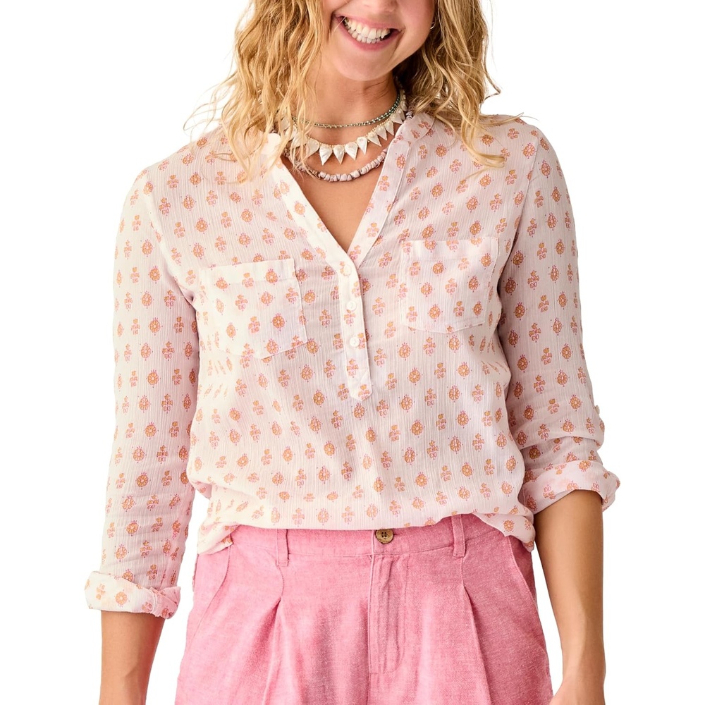 image:imageCarve Designs Dylan Gauze Shirt WomensPink Batik