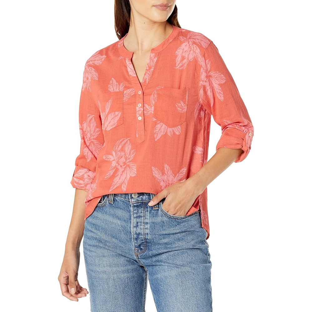 image:imageCarve Designs Dylan Gauze Shirt WomensTerracotta Flora