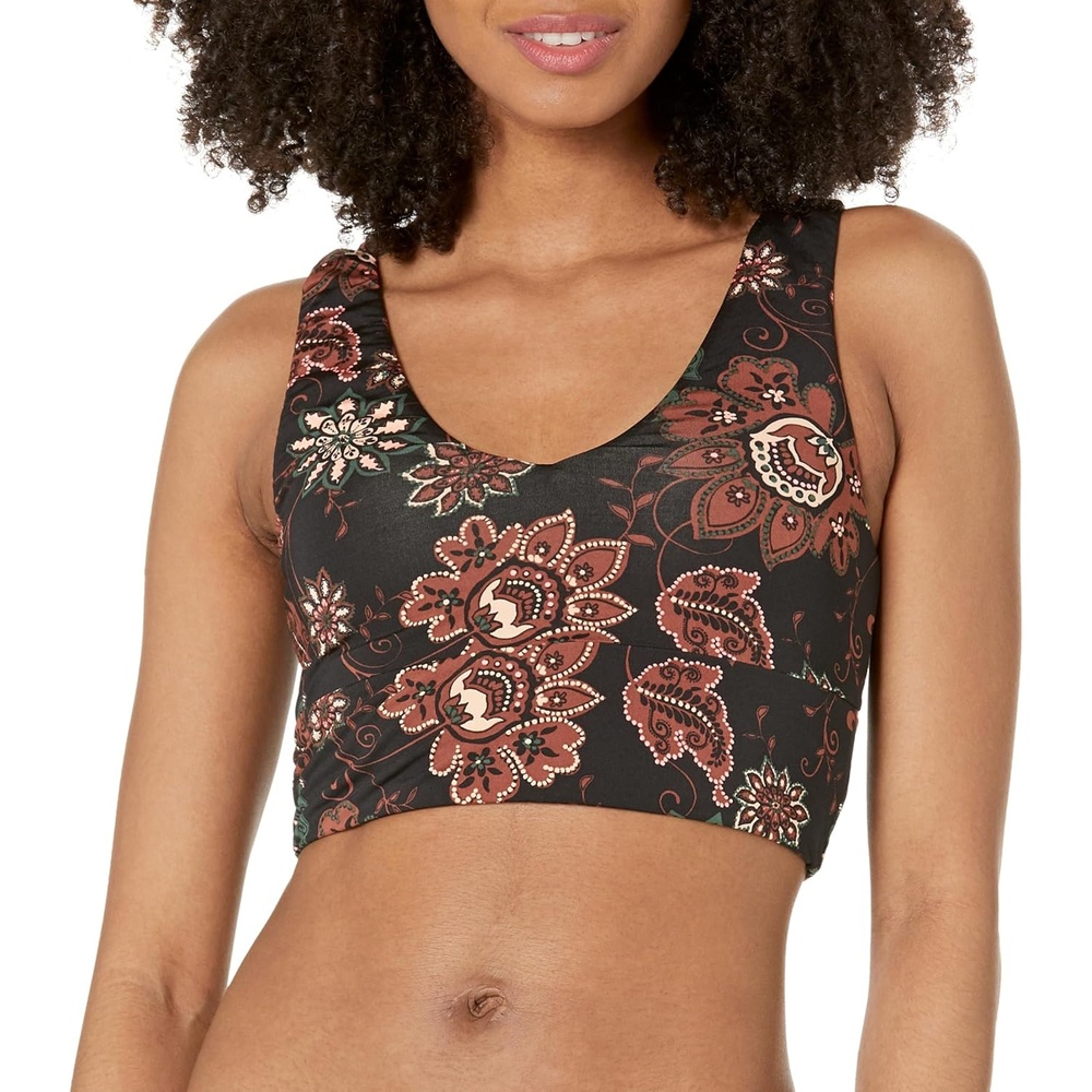image:imageCarve Designs Tofino Longline Bikini Top for Women VNeck Recycled Fabric Swim Tank Top with Removable Chest PadsTaj