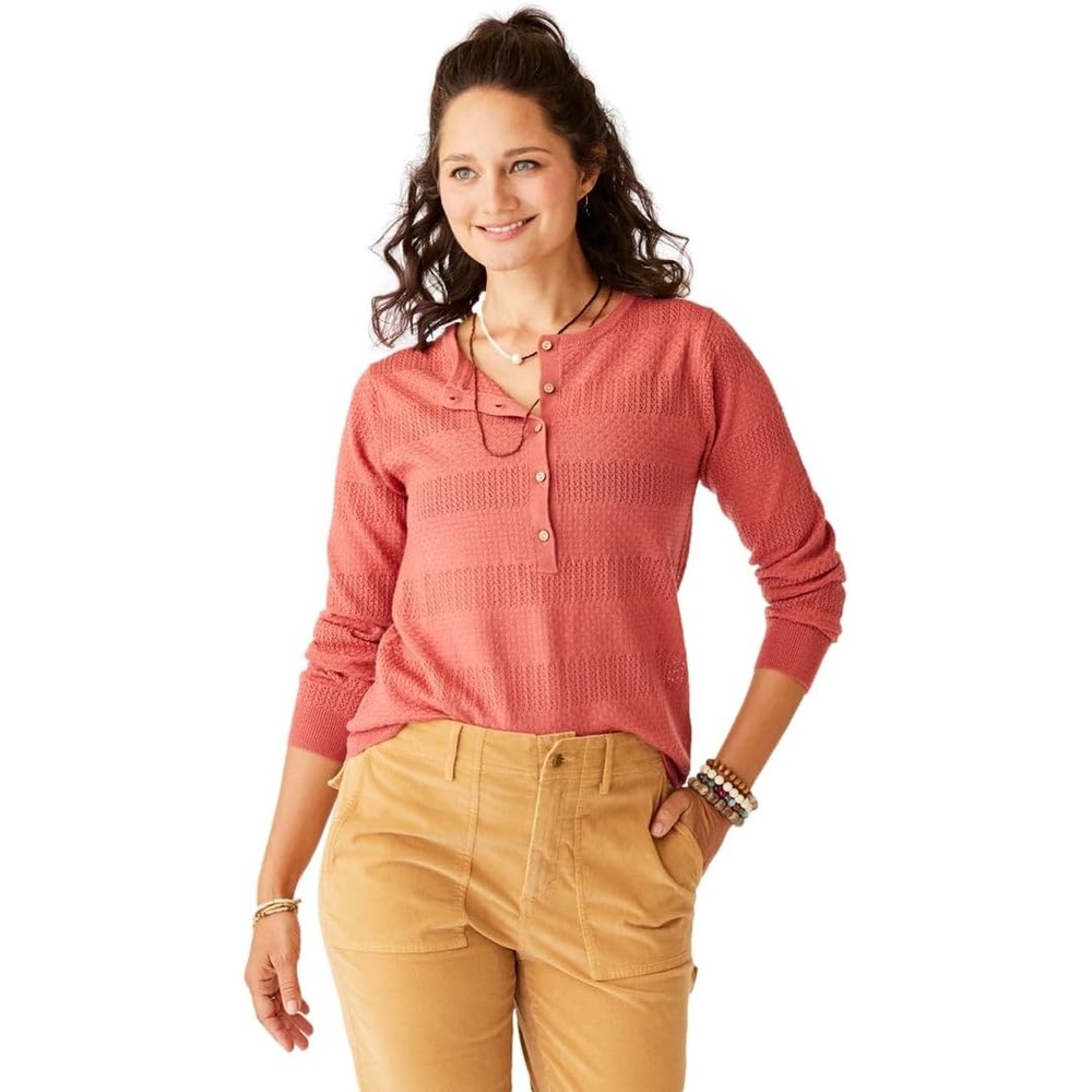 image:imageCarve Designs Womens Amara Pointelle SweaterHenna