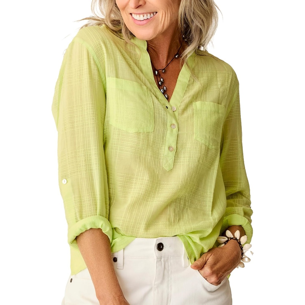 image:imageCarve Designs Womens Dylan Textured ShirtLimeade