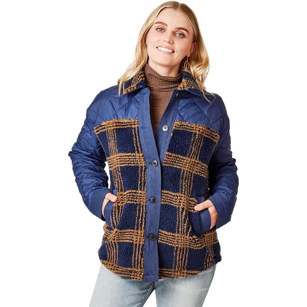 image:imageCarve Designs Womens Vineyard ShacketNavy Plaid