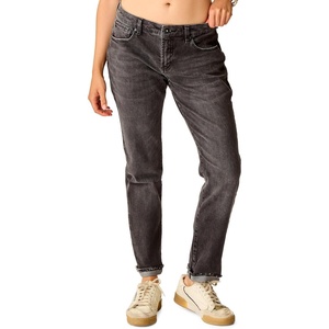 Carve Designs Carson Boyfriend Jeans for Women – Mid-Rise & Relaxed Fit(Washed Black)