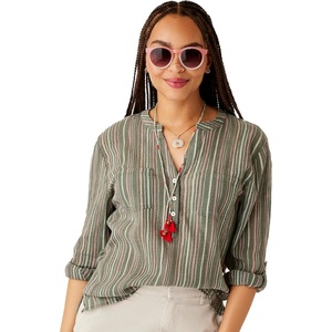 Carve Designs Dylan Gauze Shirt – Women’s(Cilantro Stripe)